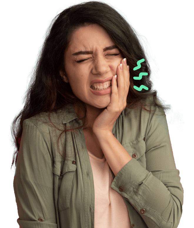 Chica con dolor dental